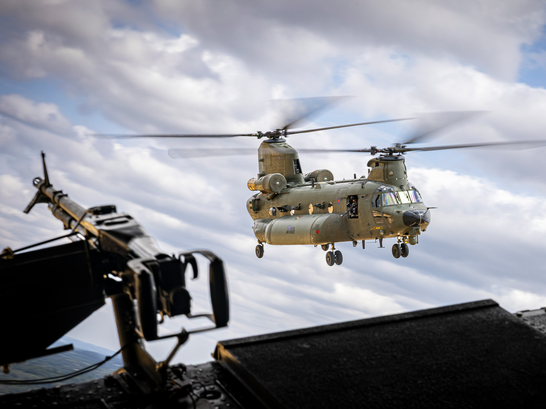 RAF Chinook from Ramp Exercise Greyhound Thunder July 2026