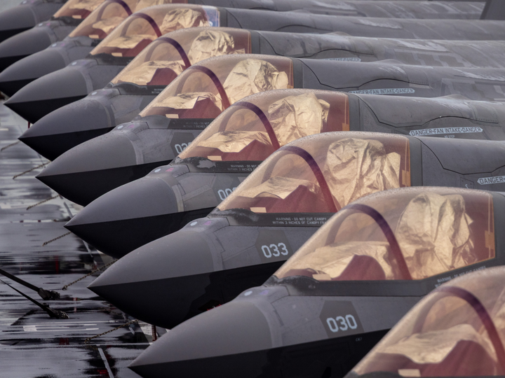 RAF F-35B Lightening Jets lined up Photo Print Wall Art Military Decor Aviation Poster Posters, Prints, & Visual Artwork Hampshire Prints 6 x 4 No Frame No