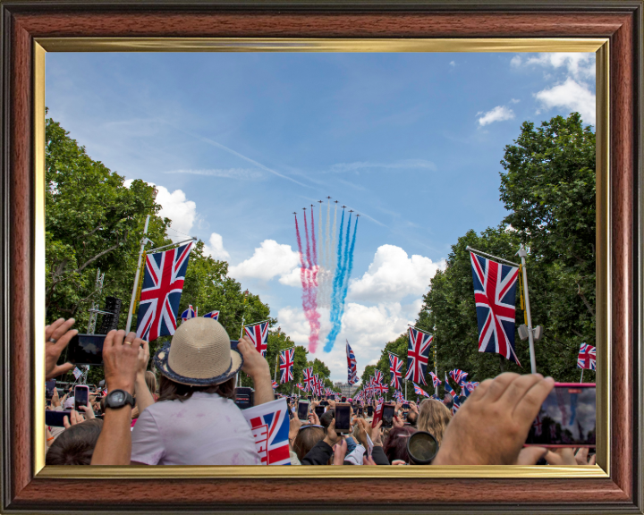 RAF Red Arrows Over the Mall London Photo Print - Royal Air Force Aircraft Hampshire Prints 10 x 8 Classic Frame No