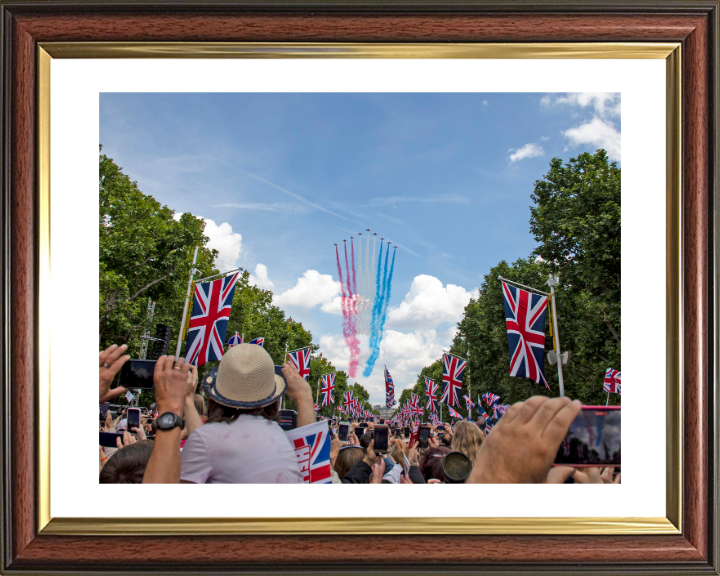 RAF Red Arrows Over the Mall London Photo Print - Royal Air Force Aircraft Hampshire Prints 10 x 8 Classic Frame Yes