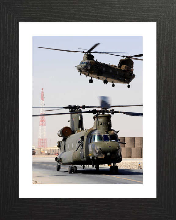 RAF 1310 Flight Chinook Pair Take-Off Bastion October 2011