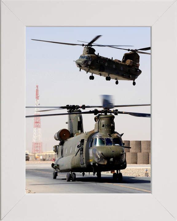 RAF 1310 Flight Chinook Pair Take-Off Bastion October 2011
