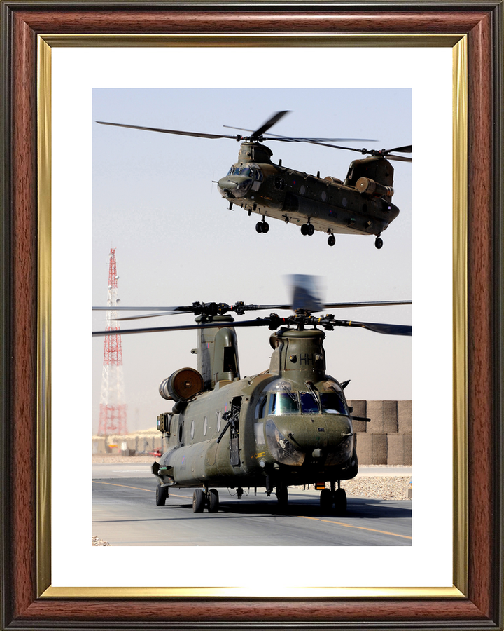 RAF 1310 Flight Chinook Pair Take-Off Bastion October 2011