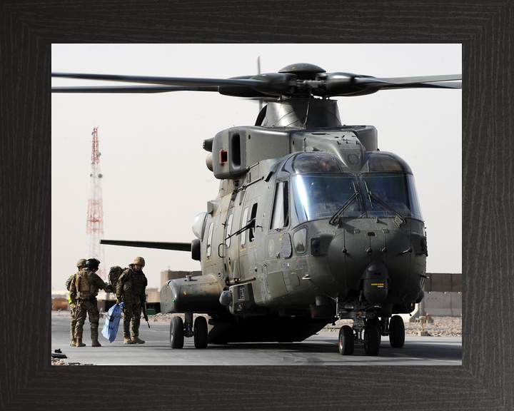 RAF Merlin HC3 Embarking Troops Camp Bastion October 2011
