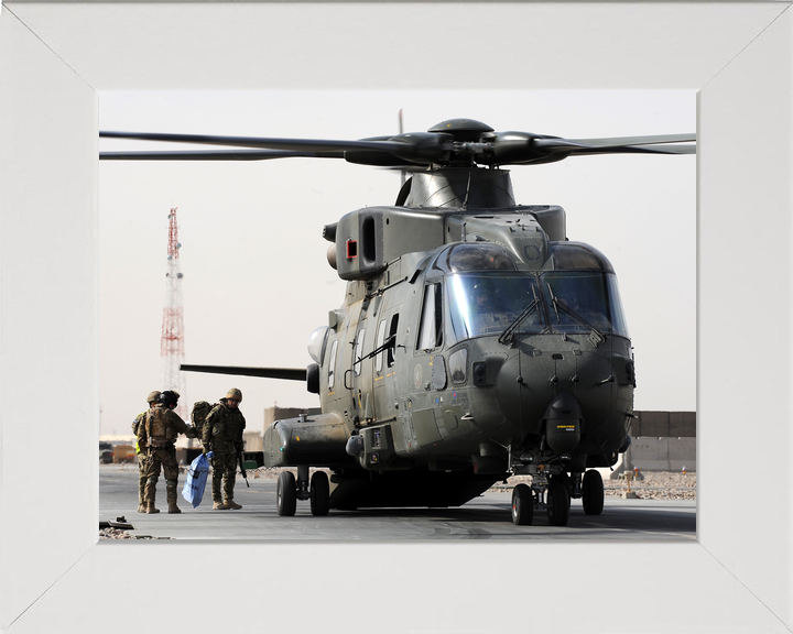 RAF Merlin HC3 Embarking Troops Camp Bastion October 2011