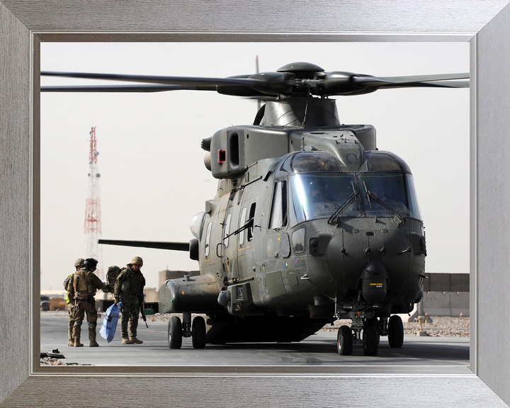 RAF Merlin HC3 Embarking Troops Camp Bastion October 2011