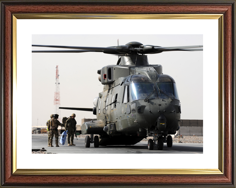 RAF Merlin HC3 Embarking Troops Camp Bastion October 2011