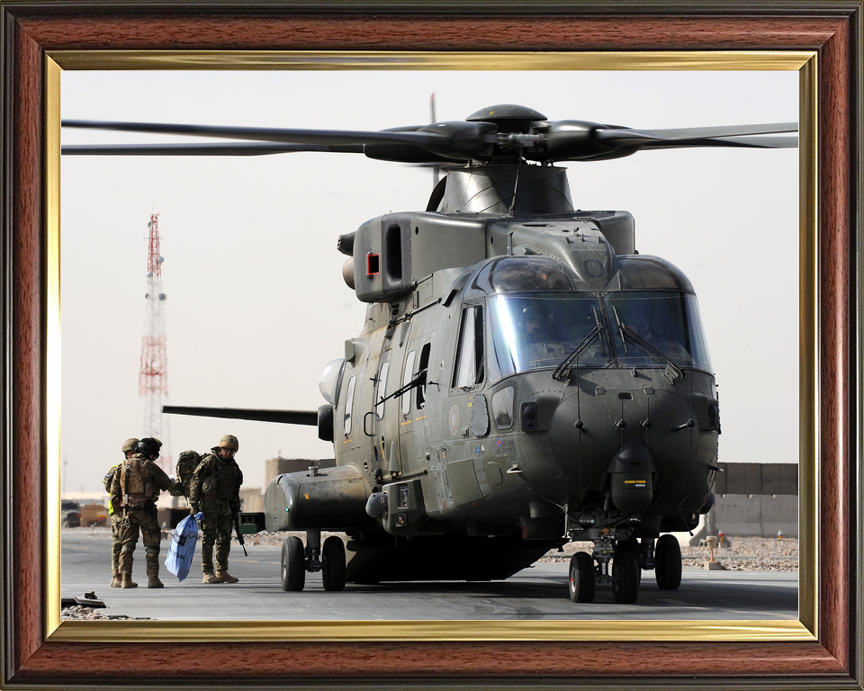 RAF Merlin HC3 Embarking Troops Camp Bastion October 2011