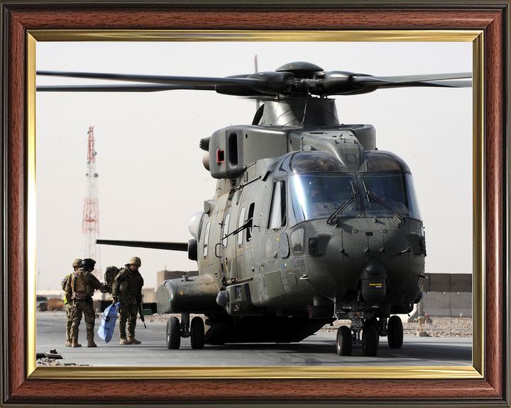 RAF Merlin HC3 Embarking Troops Camp Bastion October 2011