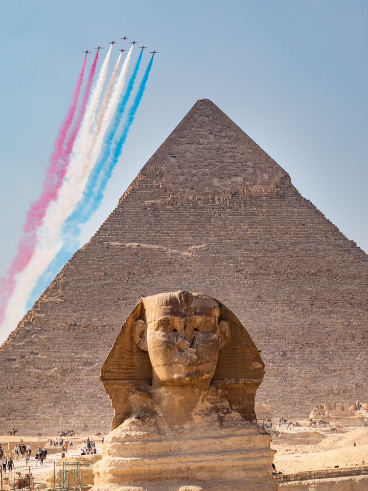 RAF Red Arrows over Egypt Photo Print - Royal Air Force Aircraft Hampshire Prints 6 x 4 No Frame No
