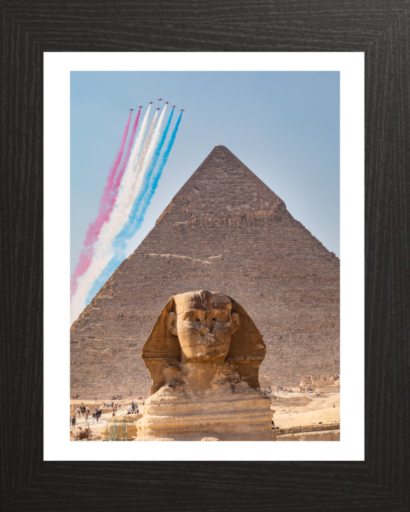 RAF Red Arrows over Egypt Photo Print - Royal Air Force Aircraft Hampshire Prints 10 x 8 Black Frame Yes