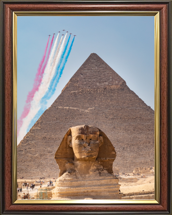 RAF Red Arrows over Egypt Photo Print - Royal Air Force Aircraft Hampshire Prints 10 x 8 Classic Frame No