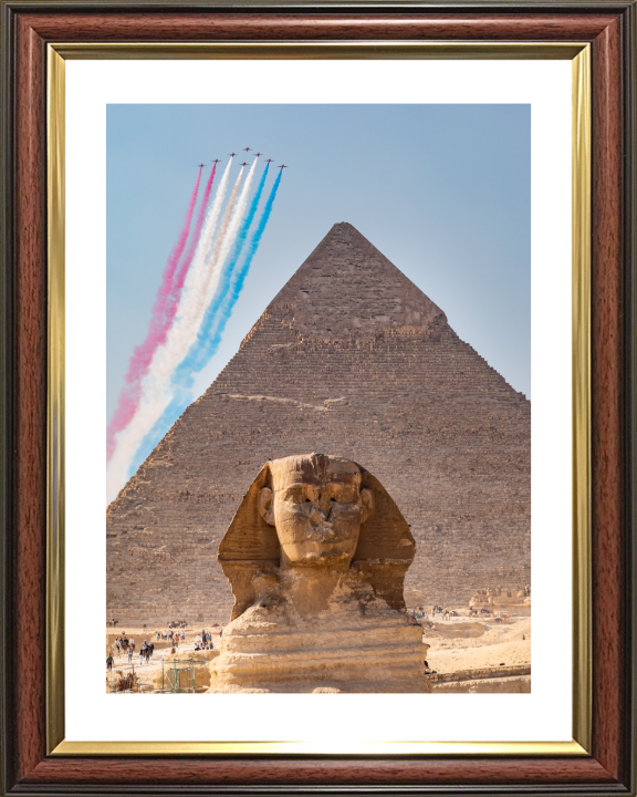 RAF Red Arrows over Egypt Photo Print - Royal Air Force Aircraft Hampshire Prints 10 x 8 Classic Frame Yes