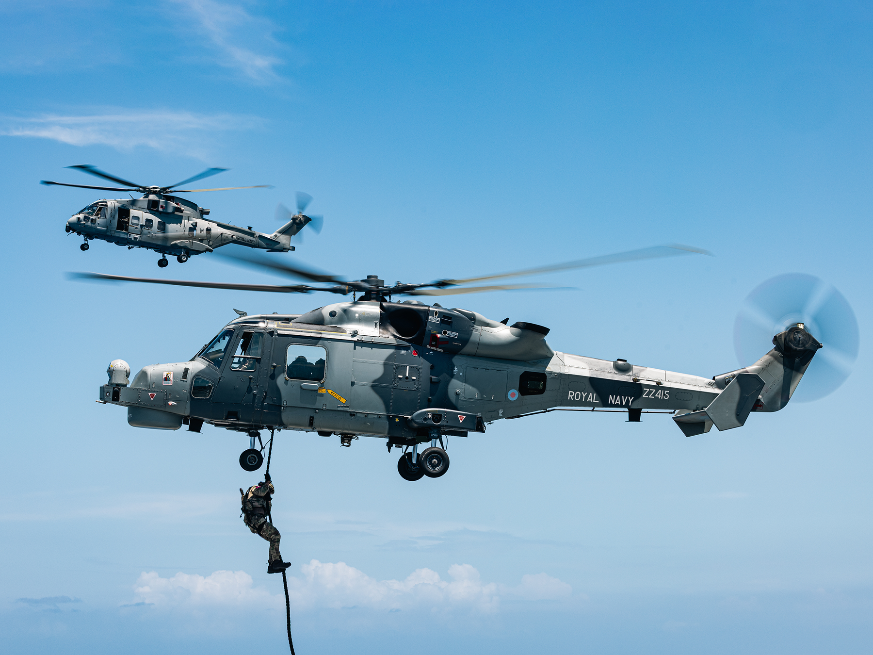 Royal Marine Commando Fast Roping from a Wildcat Photo Print - 42 Comm ...