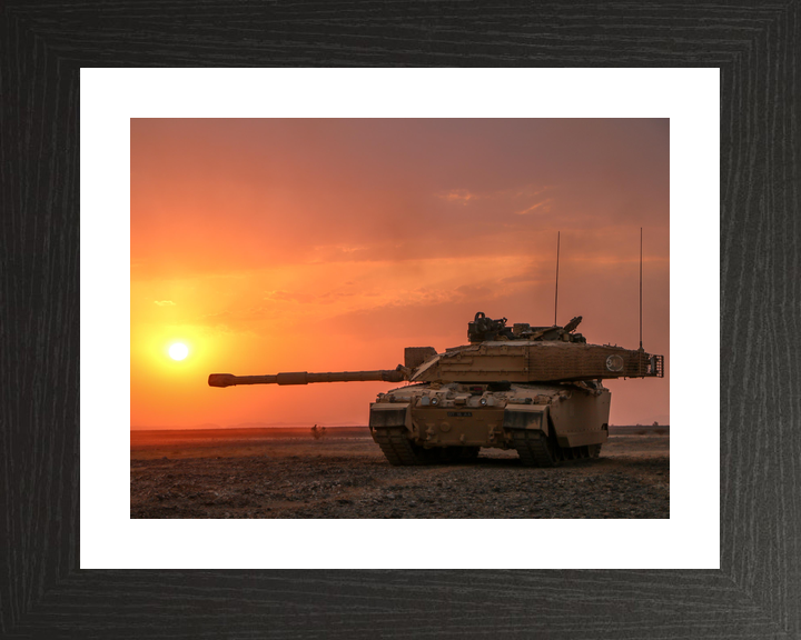 British Army Challenger 2 Tank Orange Sky Oman 2018