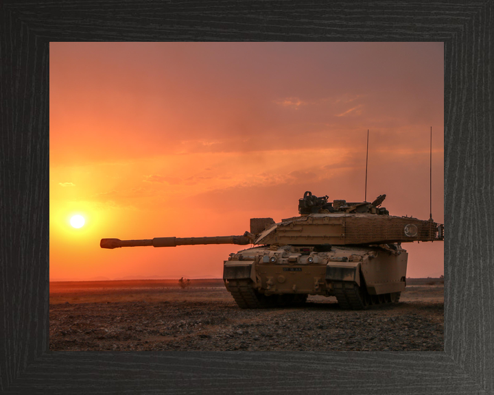 British Army Challenger 2 Tank Orange Sky Oman 2018