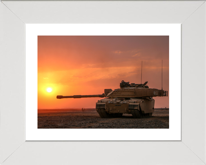 British Army Challenger 2 Tank Orange Sky Oman 2018