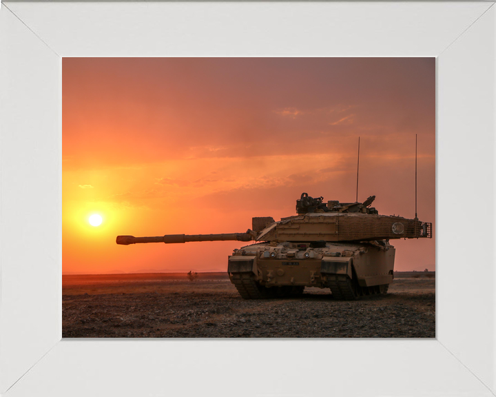 British Army Challenger 2 Tank Orange Sky Oman 2018