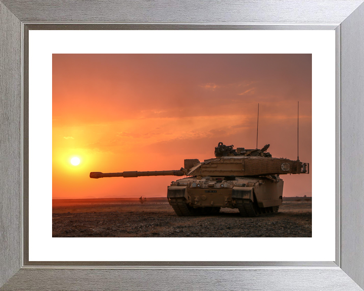 British Army Challenger 2 Tank Orange Sky Oman 2018