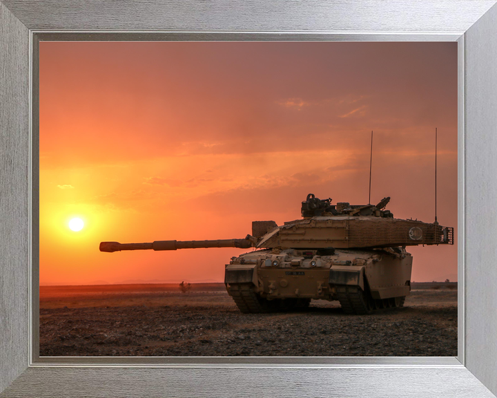 British Army Challenger 2 Tank Orange Sky Oman 2018