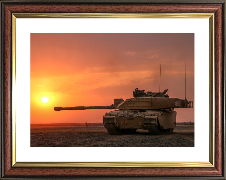 British Army Challenger 2 Tank Orange Sky Oman 2018