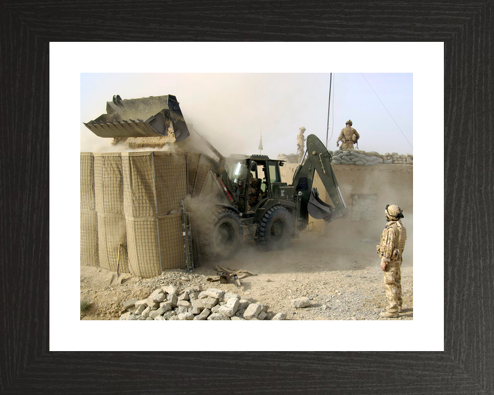 British Army Digger Builds Checkpoint Gereshk November 2006