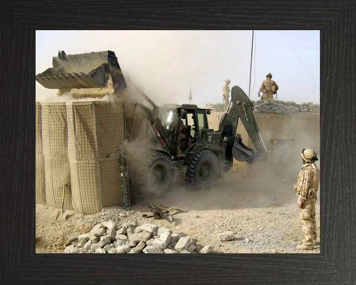 British Army Digger Builds Checkpoint Gereshk November 2006
