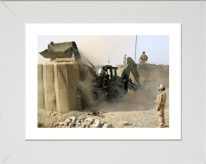 British Army Digger Builds Checkpoint Gereshk November 2006