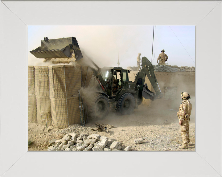 British Army Digger Builds Checkpoint Gereshk November 2006