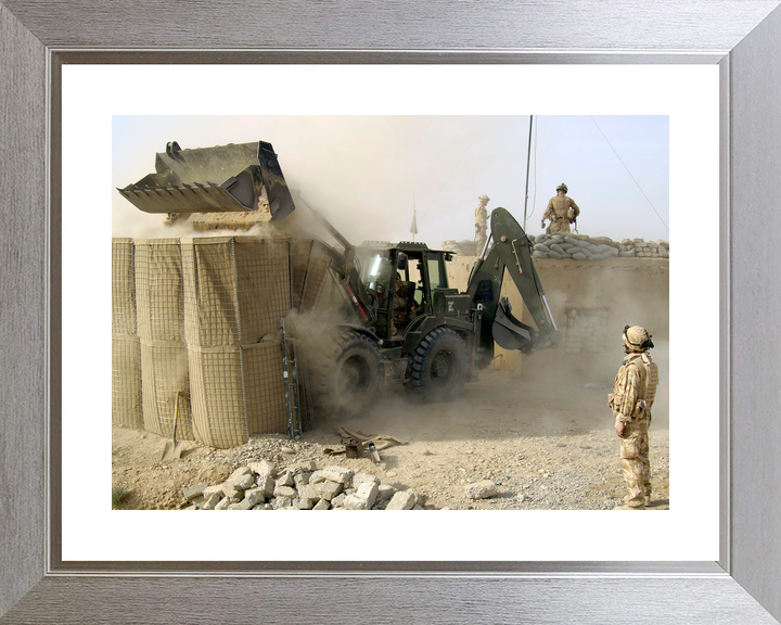 British Army Digger Builds Checkpoint Gereshk November 2006