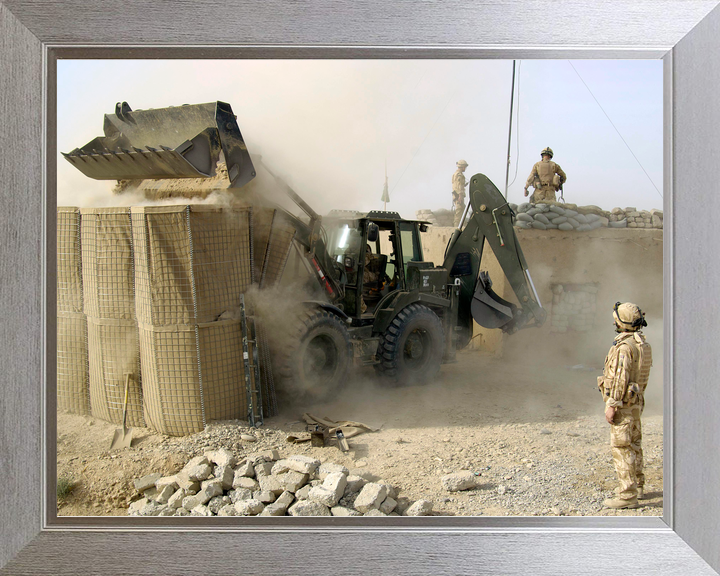 British Army Digger Builds Checkpoint Gereshk November 2006