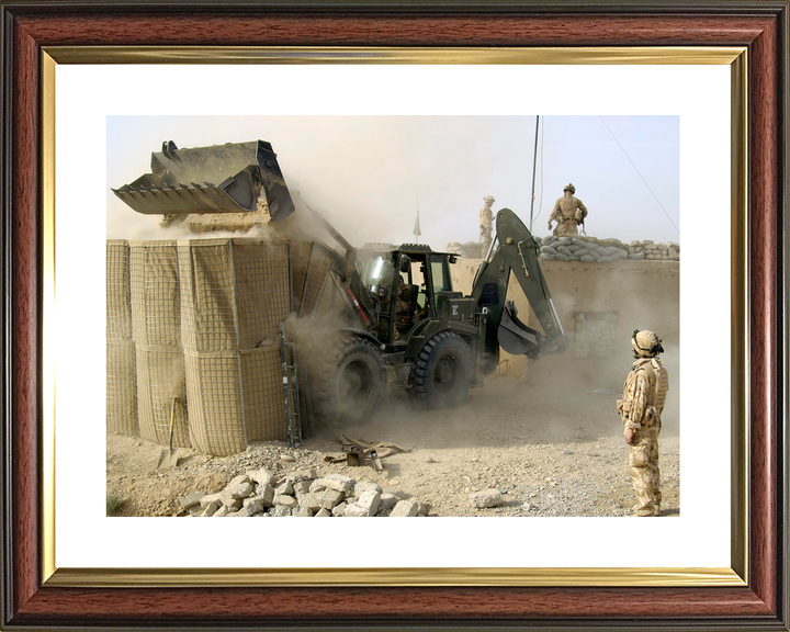 British Army Digger Builds Checkpoint Gereshk November 2006