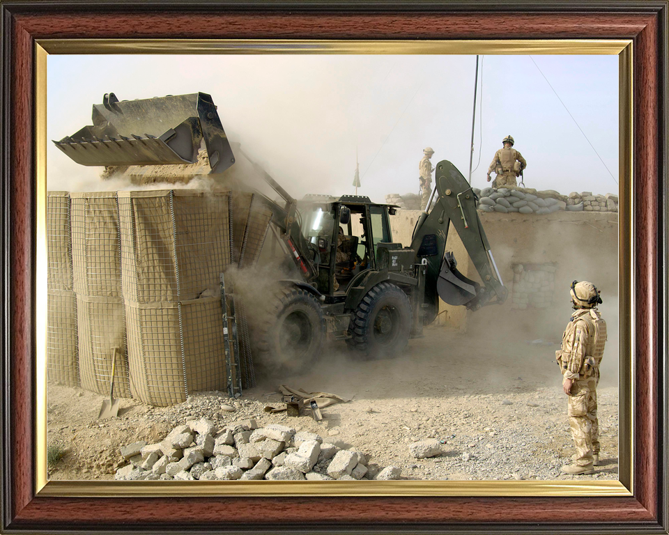 British Army Digger Builds Checkpoint Gereshk November 2006