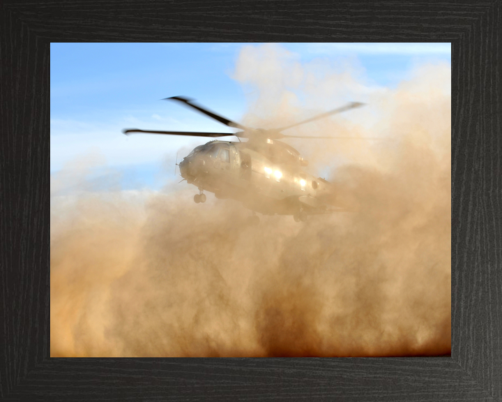 RAF Merlin Brownout Landing Helmand January 2012