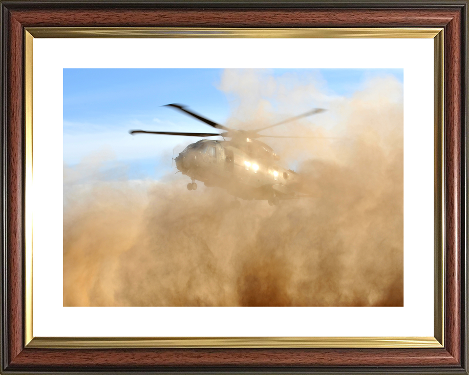 RAF Merlin Brownout Landing Helmand January 2012