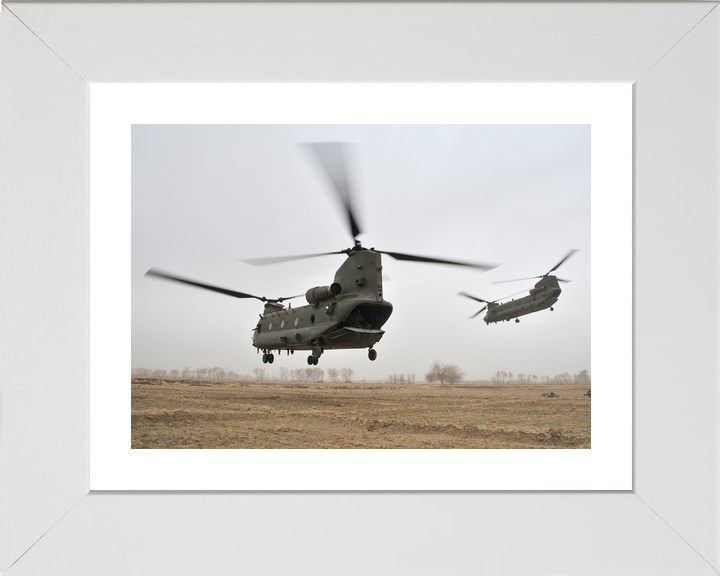 RAF Chinooks Lift Off Lashkar Gah Afghanistan January 2012