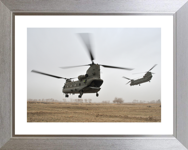 RAF Chinooks Lift Off Lashkar Gah Afghanistan January 2012