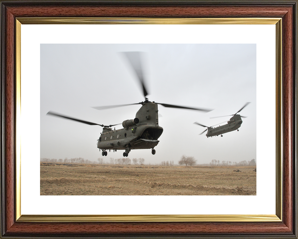 RAF Chinooks Lift Off Lashkar Gah Afghanistan January 2012