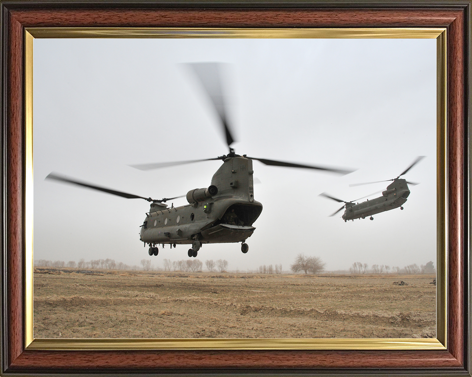 RAF Chinooks Lift Off Lashkar Gah Afghanistan January 2012