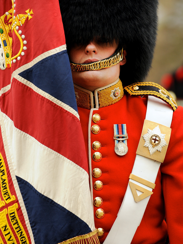 Coldstream Guard with Regimental Colours Photo Print - British Army Hampshire Prints 6 x 4 No Frame No