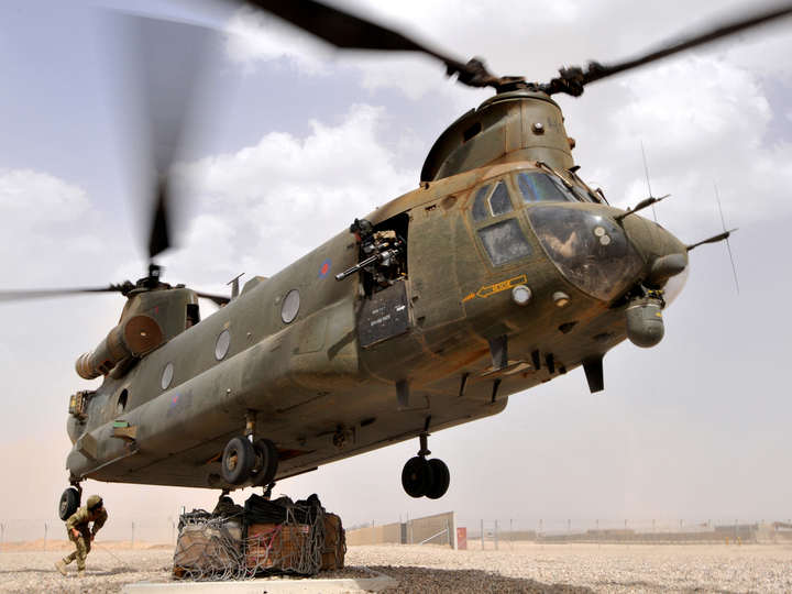 RAF 27 Squadron Chinook Underslung Load Afghanistan 2011