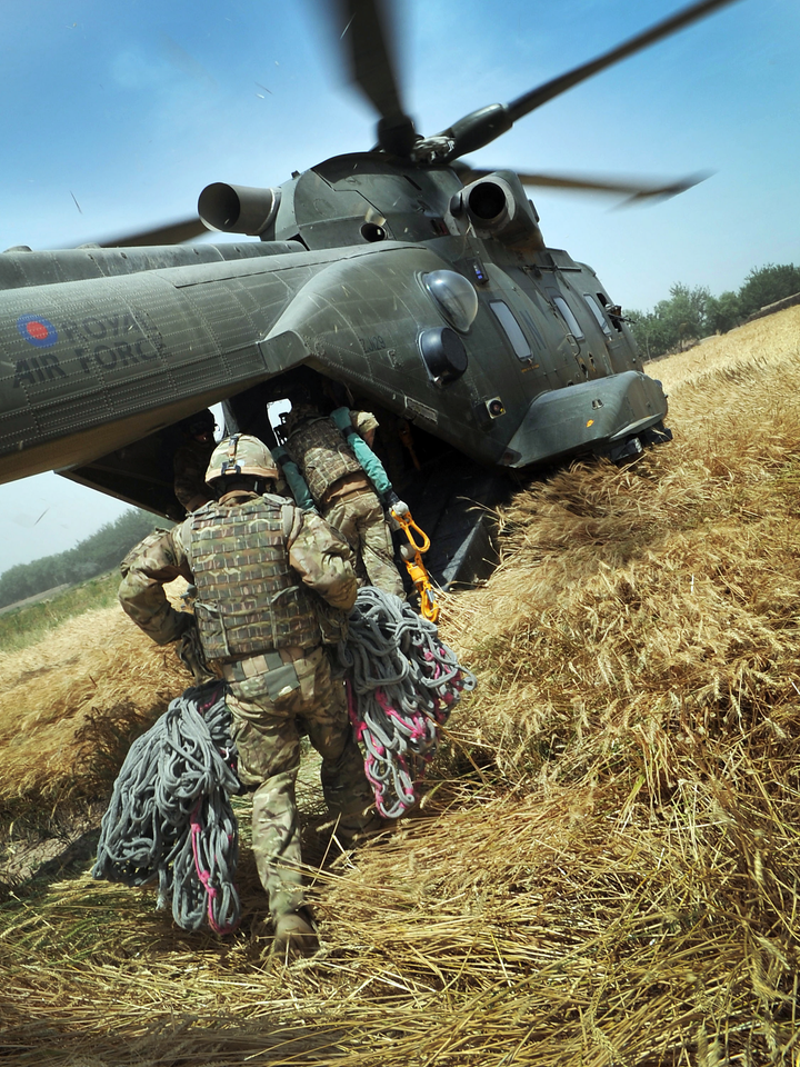 RAF Merlin Soldiers Board Omid Haft Helmand May 2011