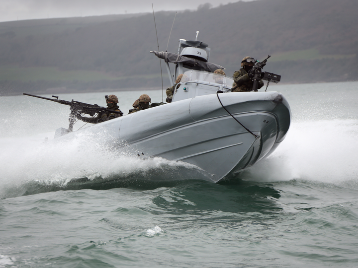 Royal Marines on a Commando Raiding Craft (CRC) Photo Print - 47 Commando Hampshire Prints 6 x 4 No Frame No