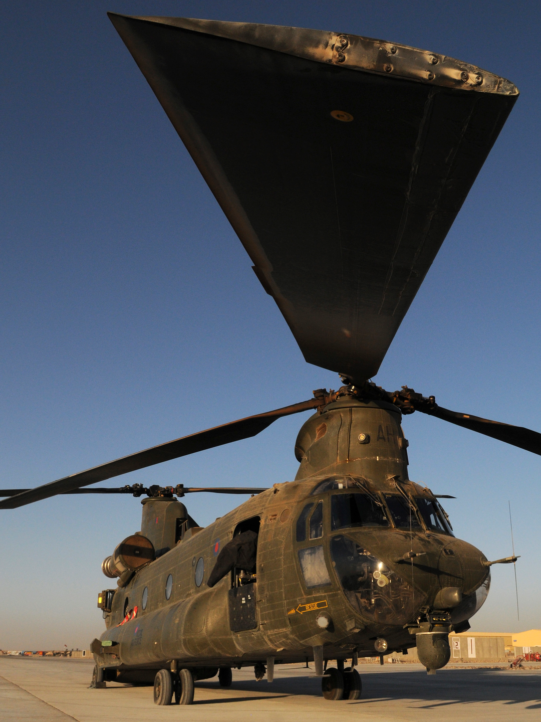 RAF 1310 Flight Chinook Rotor Blade Camp Bastion July 2011