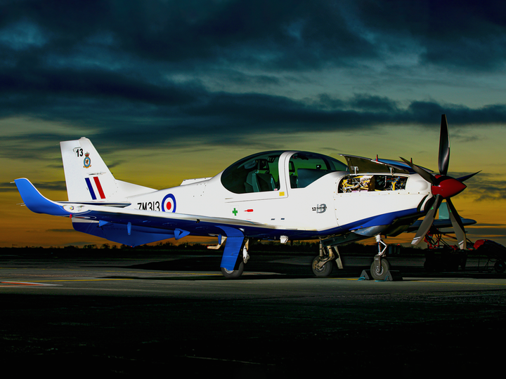 RAF Grob Prefect at sunset Photo Print - Royal Air Force Aircraft Hampshire Prints 6 x 4 No Frame No