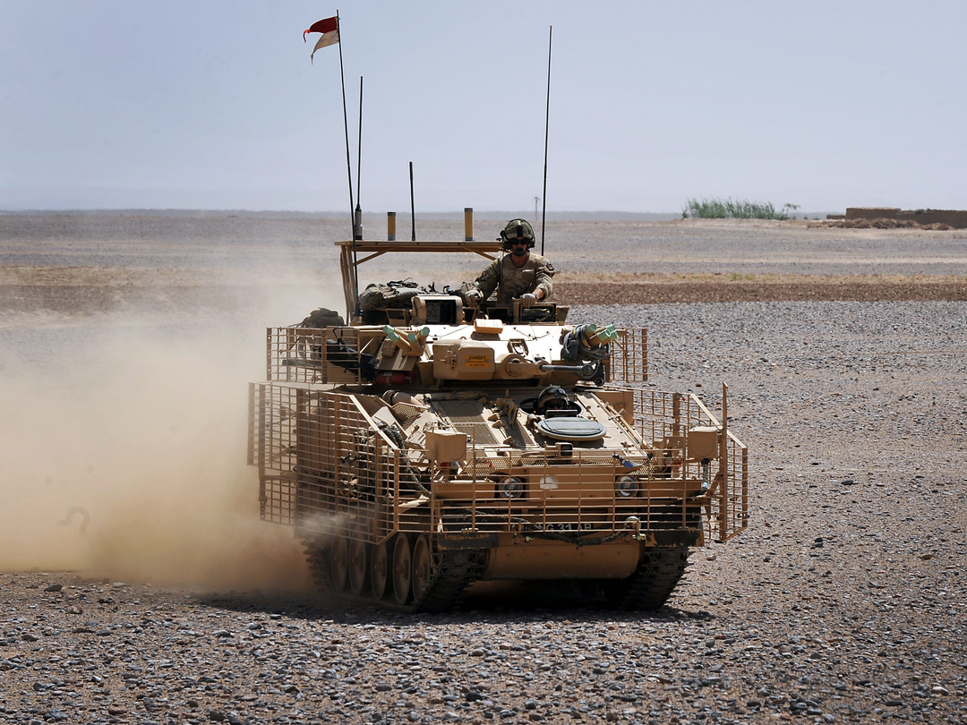 British Army 9th/12th Lancers Scimitar Mk2 Dust Helmand 2011