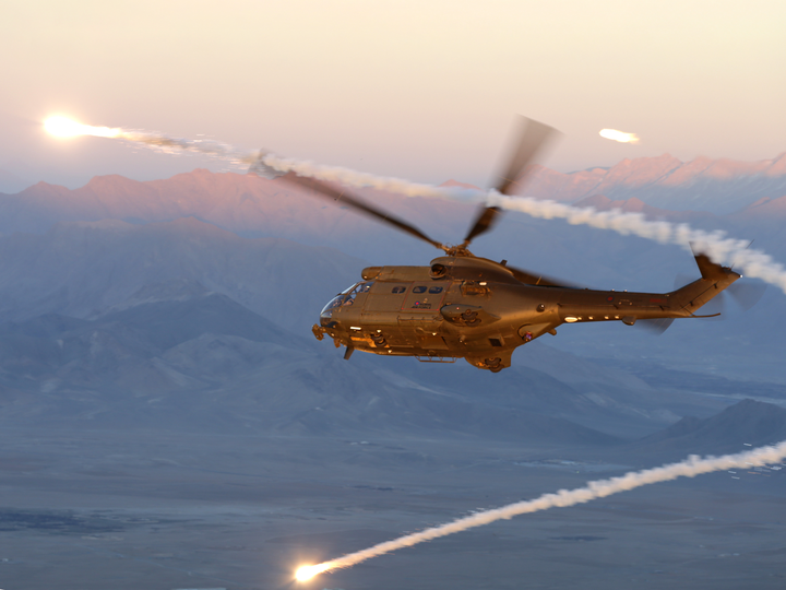 RAF 33 Squadron Puma HC2 Flares Afghanistan December 2015