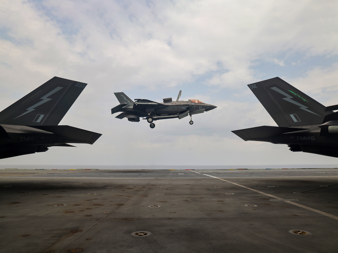F-35B Lighting Jet Landing above a Flight Deck 2025 Photo Print - Royal Navy Aircraft Posters, Prints, & Visual Artwork Hampshire Prints 6 x 4 No Frame No