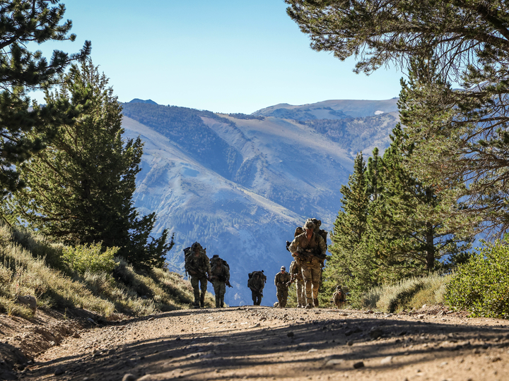 Royal Marines on Patrol in USA 2025 Photo Print - 45 Commando