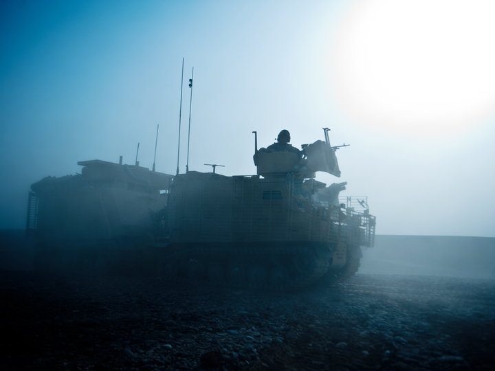 British Army SCOTS DG Warthog Silhouette Helmand July 2011